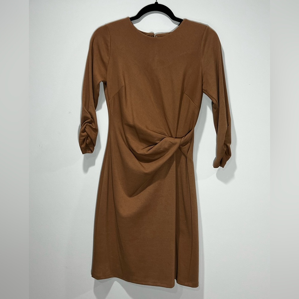 Tommy Hilfiger Tan Long Sleeve Dress